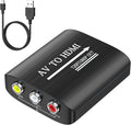 GINGIN AV to HDMI Converter, AV to HDMI Adapter Support 720p/1080p for PS1/PS2/PS3/Xbox 360/WII/N64/SNES/STB/VHS/VCR/Blue-Ray DVD Players