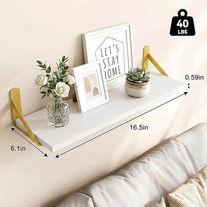 Fixwal Wall Floating Shelves for Home Decor | Wood Shelves, Natural Grain - Image 3