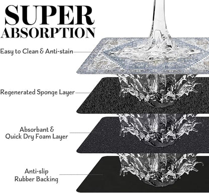 Dog Food Mats for Floors, Absorbent Dog Bowl Mat for Food and Water Dispenser Mat, Quick Dry Cat Food Mat Pet Supplies