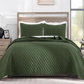 Exclusivo Mezcla Reversible Full Queen Quilt Bedding Set, Olive Green | by ExclusivoMezcla