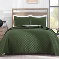 Exclusivo Mezcla Reversible California King Quilt Set, Olive Green | by ExclusivoMezcla