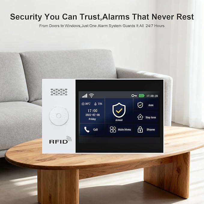 PGST WiFi Alarm System with 5MP HD Security Camera,Wireless Home Security System with Door Alarm Sensor,Motion Detector,The Older SOS Button,Tuya APP Instant Alerts for Villa,Apartment,Kids Safety