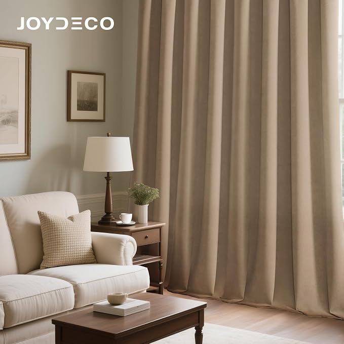 Joydeco Velvet Blackout Curtains Black Out Curtain 84 Inch Drapes | - Image 4