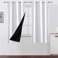 100% Blackout Curtains 63 Inch Length 2 Panels White Curtains by Lemomo