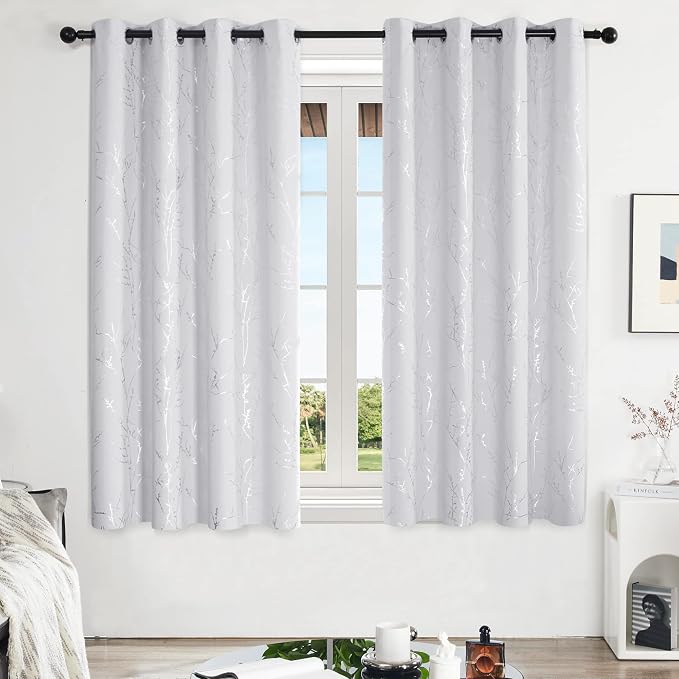 Deconovo Living Room Curtains 63 Inches Long, Thermal Insulated, Room Darkening - Image 2