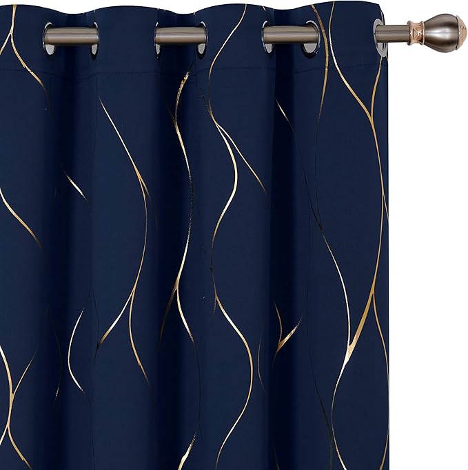 Deconovo Curtains for Living Room, Pattern Blackout Curtains 84 Inches Long | by Unknown