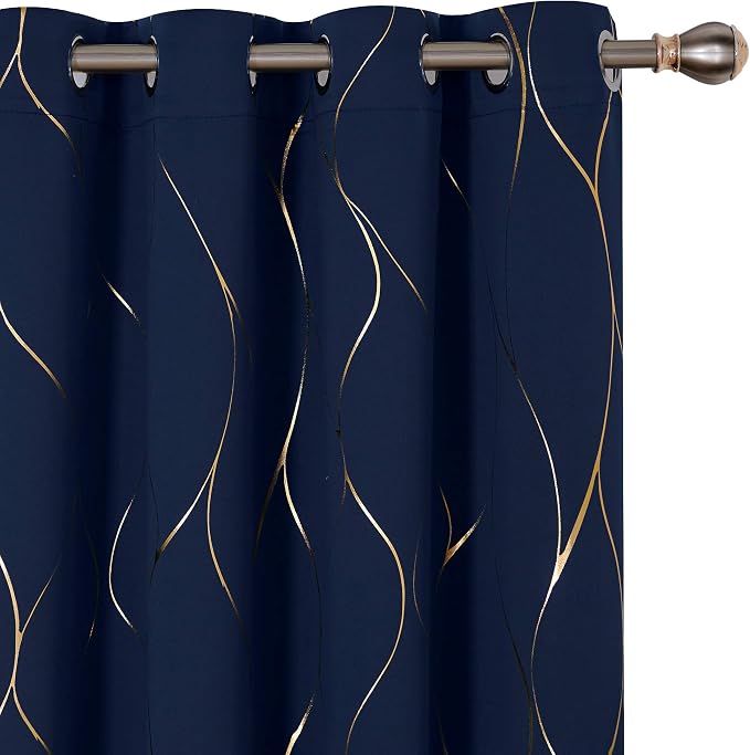 Deconovo Curtains for Living Room, Pattern Blackout Curtains 96 Inches Long | by Unknown