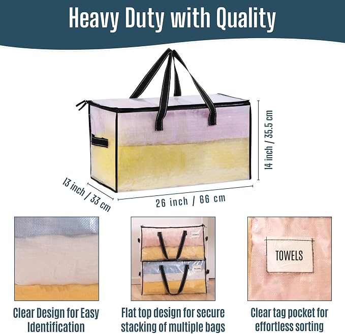 VENO Moving Bags, Storage Bags, Wide Open Top, 4 Pack | Moving boxes Alternative - Image 4