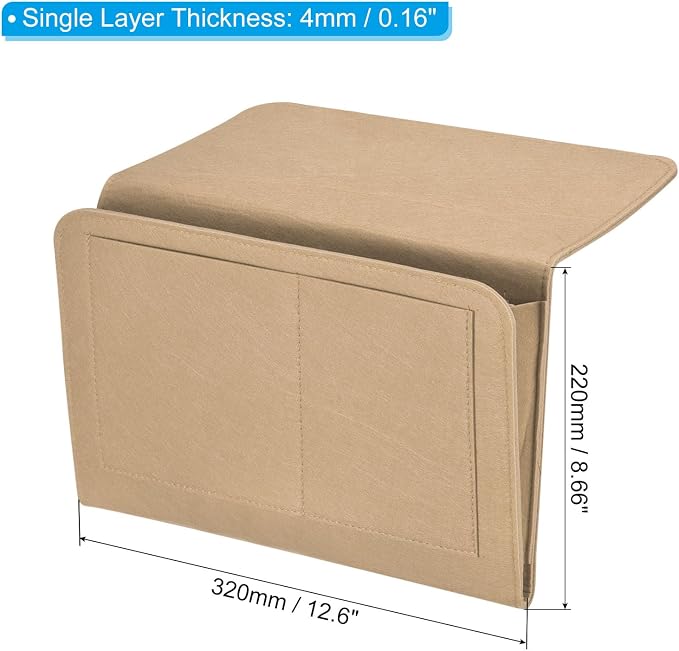 PATIKIL 13in Bedside Caddy, Bed Caddy Bedside Organizer Hanging 5 Pocket Soft - Image 2