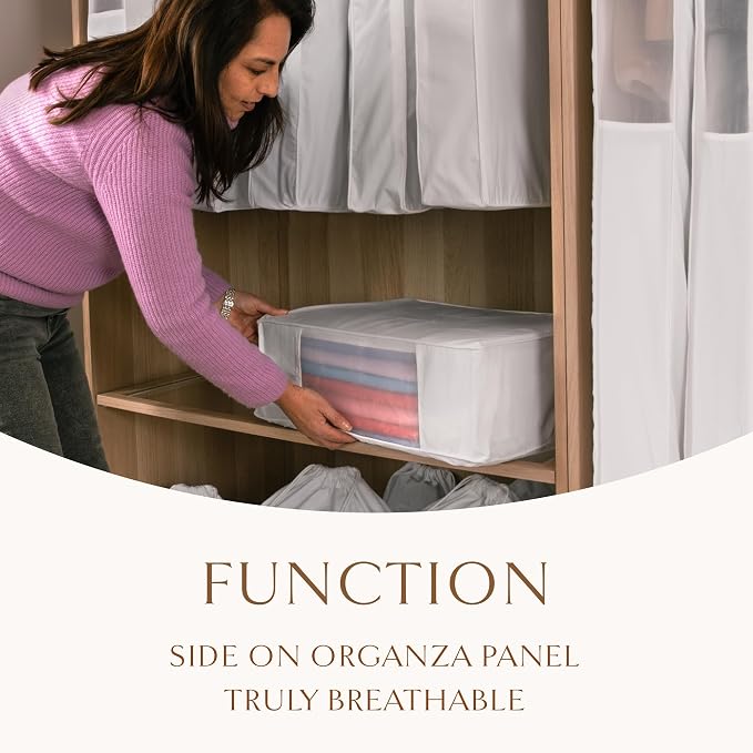 Luxury Organic Cotton Sweater and Blanket Storage Bag 20 Inch | Fits 9 Fine - Image 3