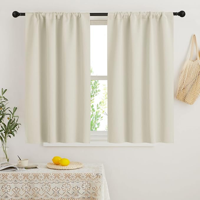 RYB HOME Short Curtains for Bedroom, Room Darkening Insulated | Rod Pocket by RYBHOME