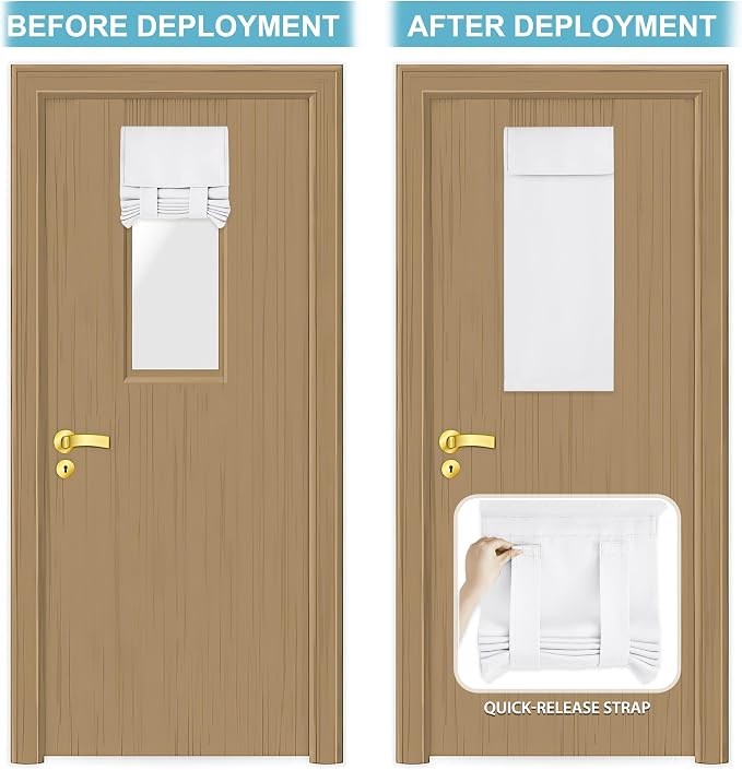 RYB HOME Classroom Door Window Cover Lockdown Shades Blackout, No Drill | - Image 5