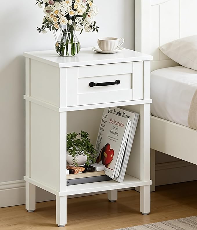 White Farmhouse Nightstand by Unknown