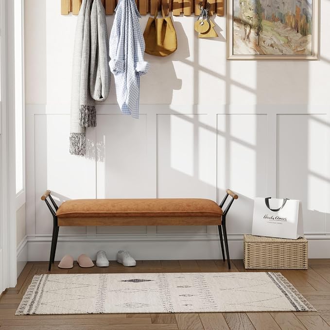 LukeAlon Modern PU Ottoman Bench - Image 7
