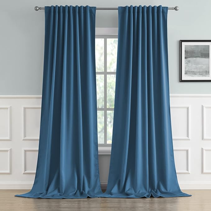 Extra Long Blackout Curtains - 11 ft Length High Ceiling Thermal Insulated Back - Image 2