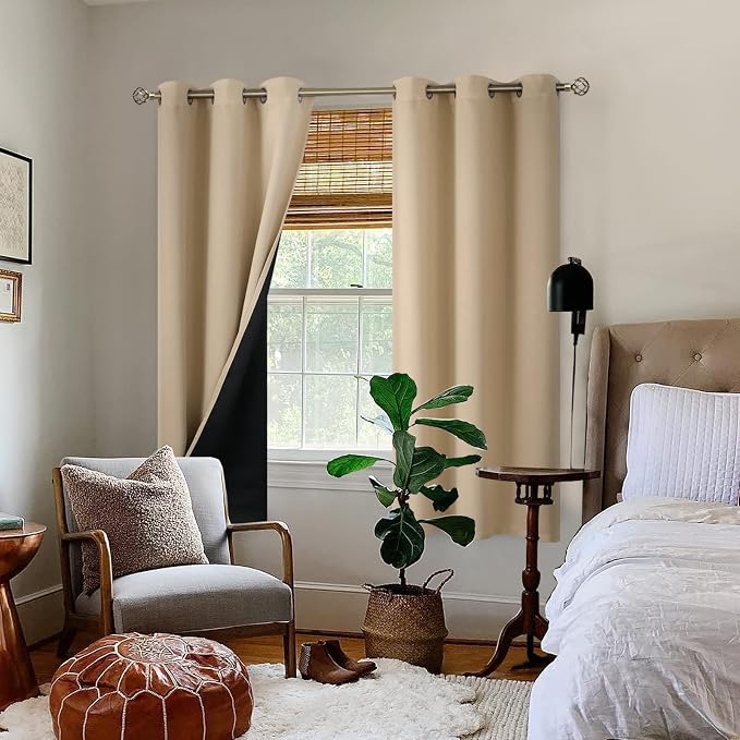 BGment Beige Blackout Curtains for Bedroom - Image 2