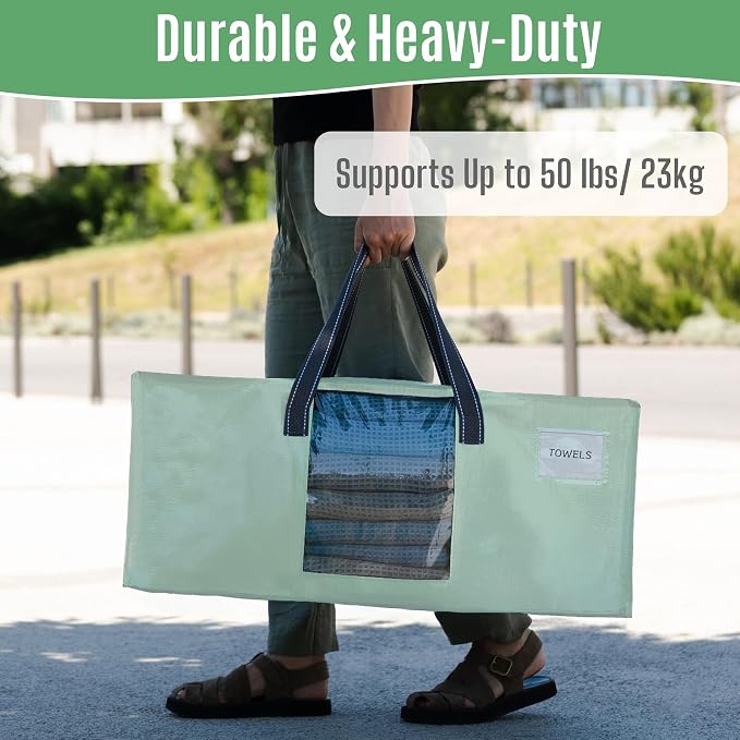 VENO Heavy Duty Moving Bags, Storage Bags, Light Green, 4 Pack | Packing - Image 4