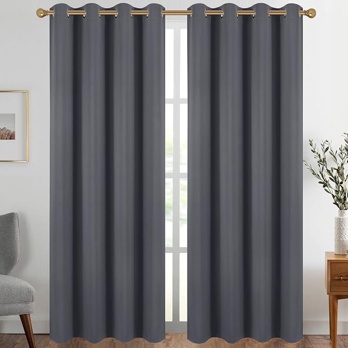 Diraysid Dark Grey Grommet Blackout Curtains by Diraysid%2C+refresh+your+life