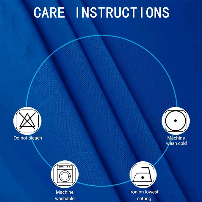 Blackout Curtains 66 x 72 Inch Long Royal Blue Curtains Set of 2 Panels Room - Image 4
