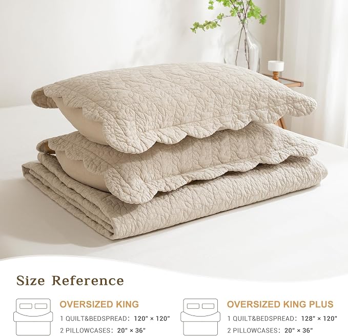 CozyTide Oversized King Quilt 120"x120", Stone-Washed Cotton Oversized King - Image 8