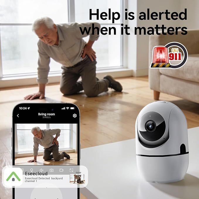 GBIUT Indoor Security Camera, Indoor Camera for Home Security, WiFi Home Camera with 360° Pan Tilt, AI Motion Detection, Two-Way Audio, Night Vision for Baby, Pet, Elderly Monitoring