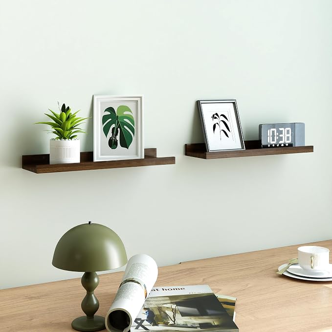 Walnut Floating Shelves for Wall Decor, 16 in Shelf - Image 2