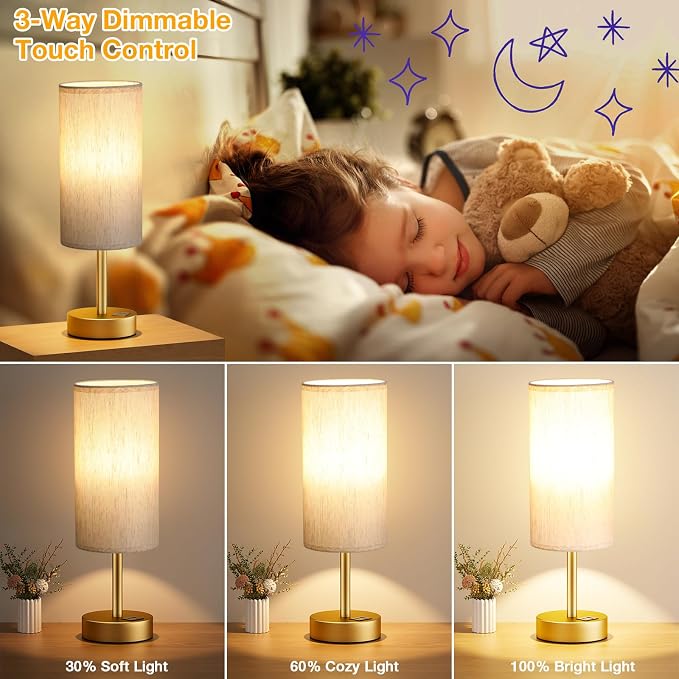 Dicoool Bedside Table Lamp for Bedroom - Image 3