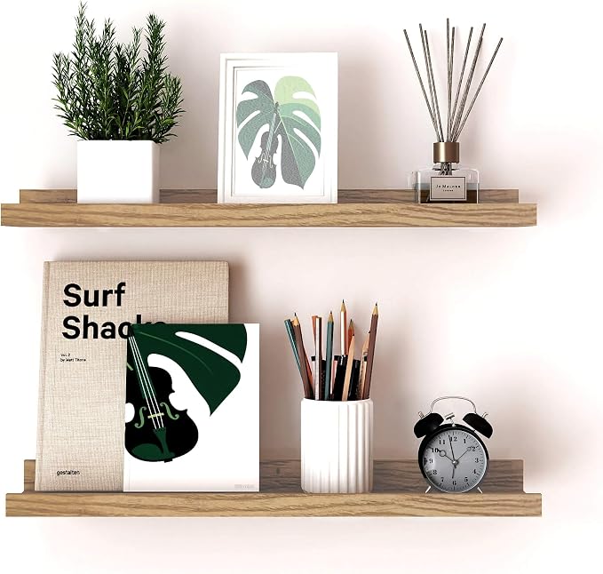 Oak Floating Shelves for Wall Decor, 24 in Shelf by Unknown