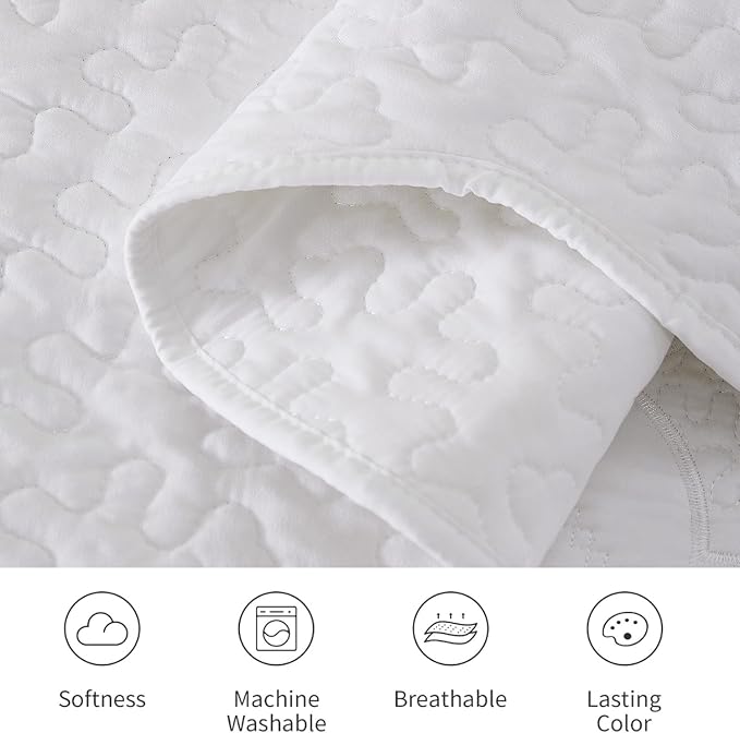 Cmfshape Oversized Floral Embroidery Quilt Set, 3 Pieces Super King Quilt - Image 6