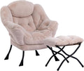 HollyHOME Lazy Chair with Foldable Ottoman, Accent Comfy Lounge Armchair and by HollyHOME