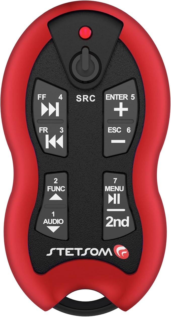 Stetsom SX2 - Universal Remote Control, Infrared, Long Range (1640 ft), 16 Functions, Learning Mode, Compatible with Car Audio Head Units, Home Devices and Video Equipment