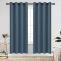 COSVIYA Grommet Blackout Room Darkening Stone Blue Curtains 72 inch Length | by COSVIYA