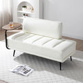 anwickjeff 55" Inch Width Modern End of Bed Bench, Leather Upholstered Futon by anwickjeff