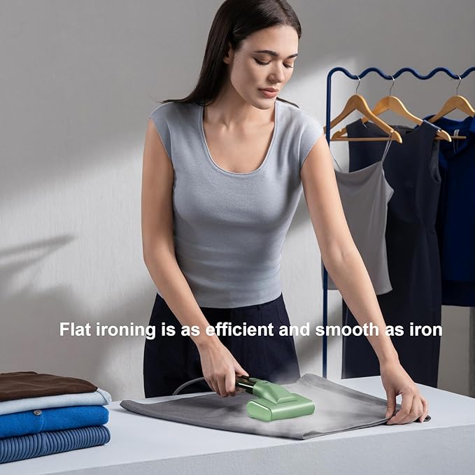 G10 Pro Steamer for Clothes, Global Voltage Adaptation Handheld Garment Steamer, Dual Steam Modes,1200W Mini Steam Iron for Travel and Home (100-240V Green)