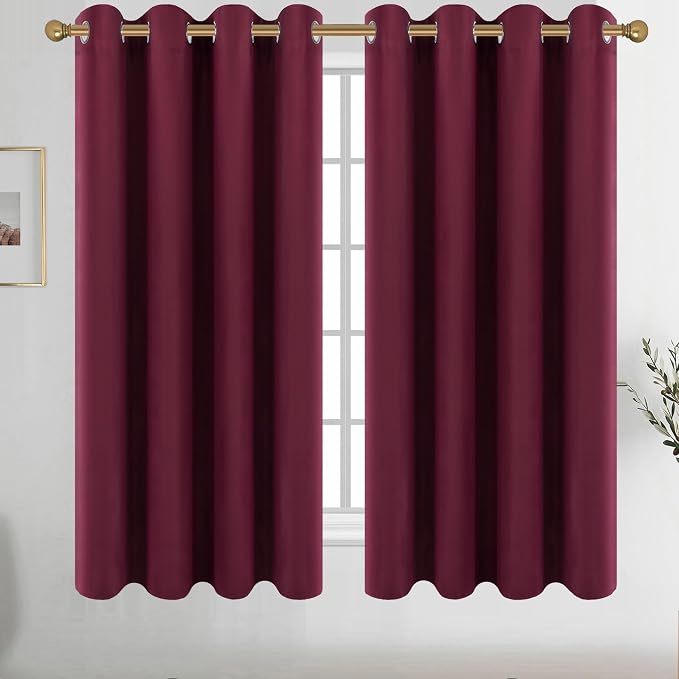 Diraysid Burgundy Red Grommet Blackout Curtains by Diraysid%2C+refresh+your+life