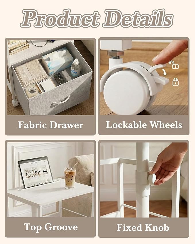 Faesun Swivel Lift Top Nightstand - Image 5