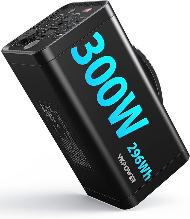 YKPOWER Power Station 80000mAh,Solar Generator with 300W AC Outlet,296Wh Lithium Battery Portable Power Station with 8 Port Power Bank for home use,RV,Outdoor,Camping