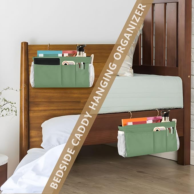 DOMIKING Sage Green Bedside Caddy - Image 7