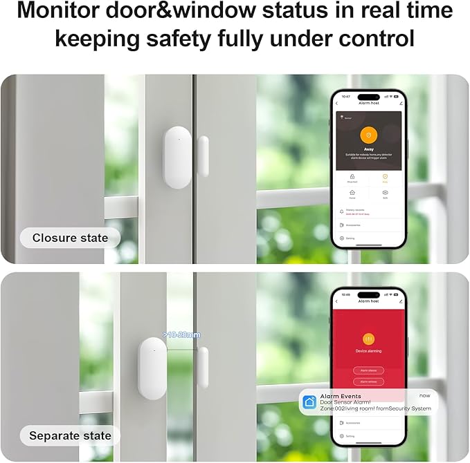 Alarm System for Home Security,24Pcs WiFi+GSM/4G No Monthly Fee Wireless Security System, Phone App Control,Real-Time Alert,Auto Alarm Dial,Compatible with Alexa & Google,No Monthly Fee