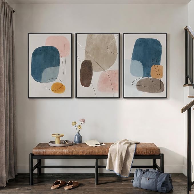 Large Framed Abstract Canvas Wall Art - Image 3