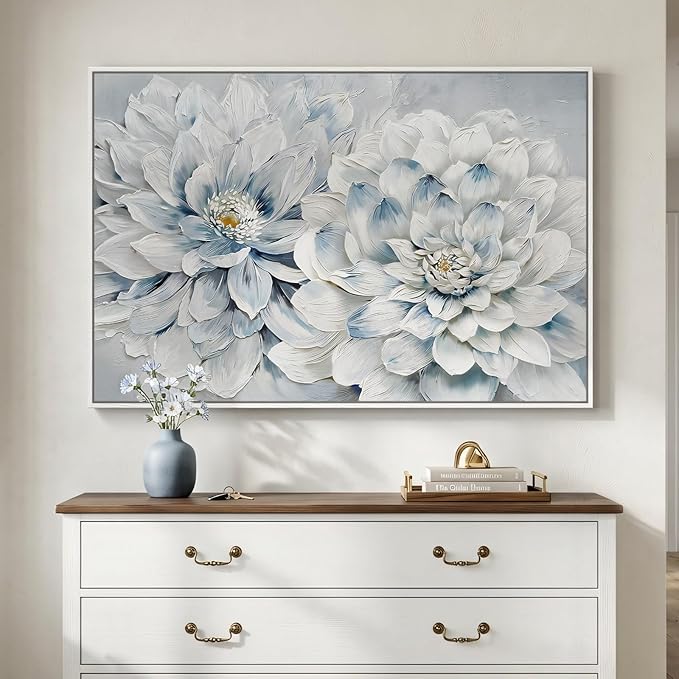 Framed Floral Wall Art, Modern Botanical Canvas Prints Artwork by Cuspin