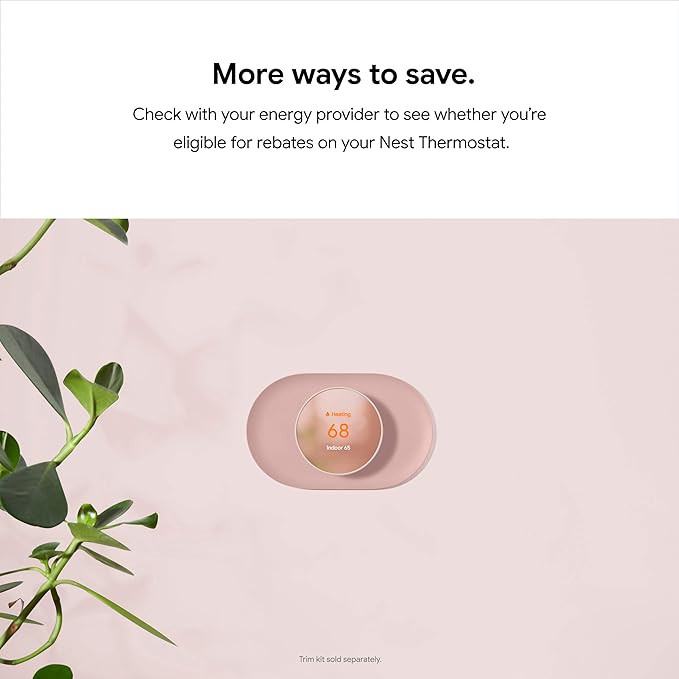 Google Nest Thermostat - Smart Thermostat for Home - Programmable Wifi Thermostat - Fog