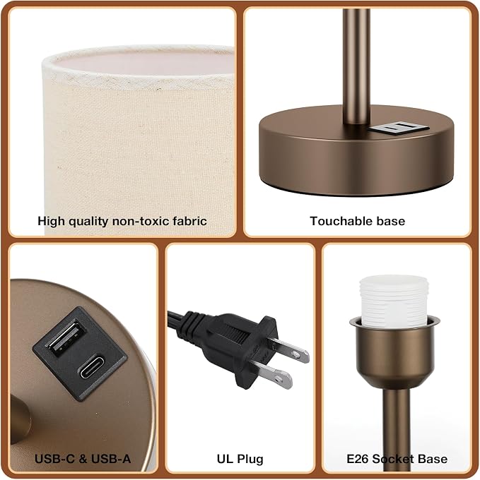 Dicoool Bedside Table Lamp for Bedroom - Image 6