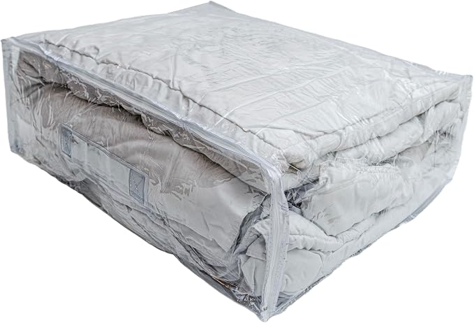 Set of 5 Clear Vinyl Zippered Storage Bags 22 x 18 x 7.5 Inch - Image 4