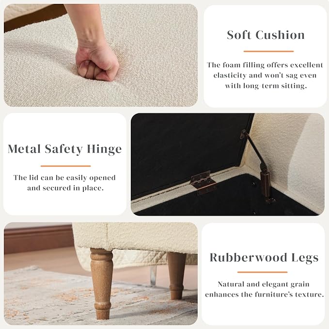 Aoiy & Wifon 65.94" W Large Storage Ottoman Bench, King Size End of Bed Storage - Image 3