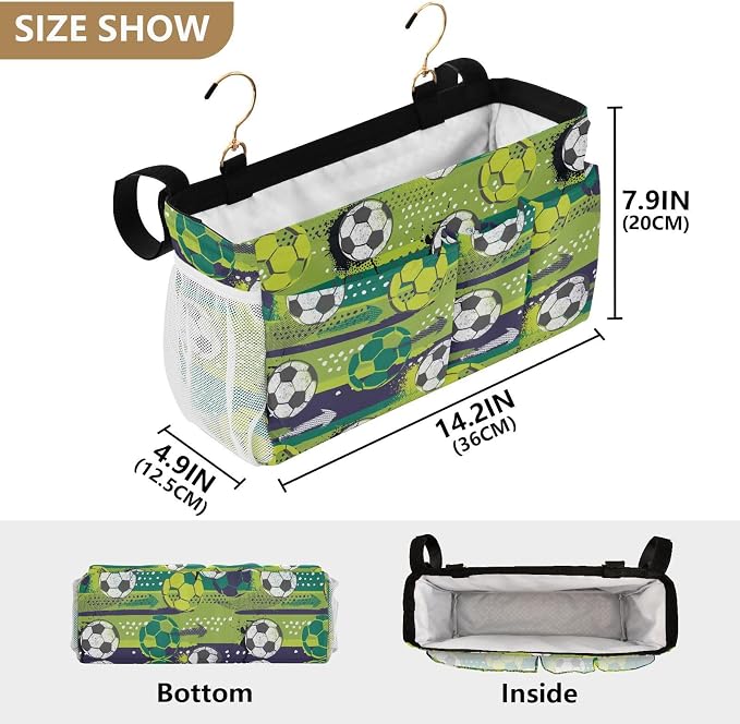 Ball Soccer tag8 Bedside Caddy Storage Bag Bedside Organizer - Image 4