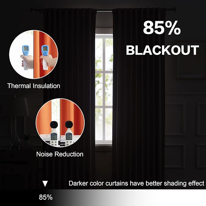 Orange Blackout Curtains 63 Inches Long - Image 6