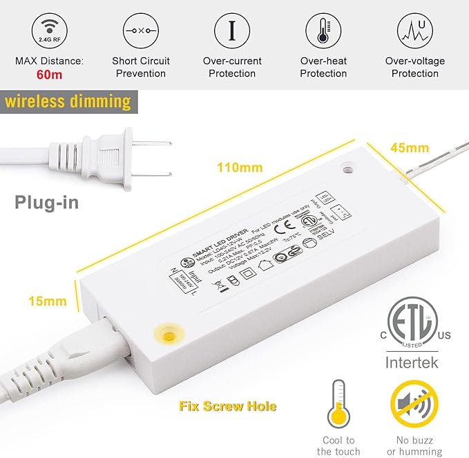 VST Under Cabinet Mini Panel Lighting 3PCS 3.94inch 12V 2.5W(Total 7.5W) with Wireless Dimmer Switch, Surface Mount Puck Light for Kitchen Van Truck Car Galley Downlight (Square Silver 4000K)