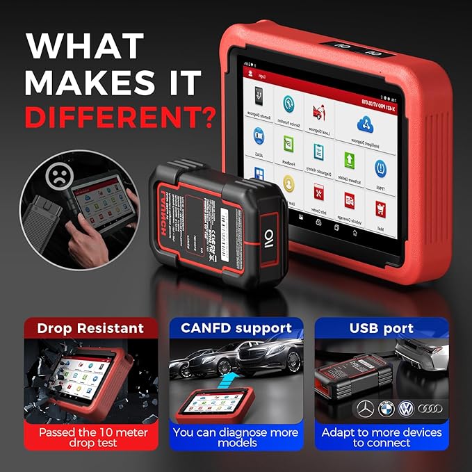 Launch X431 PROS V 5.0, 2026 Newly Bidirectional Scan Tool, Bluetooth Launch Scanner with DBSCar VII Connector,38+ Reset for All Cars,Online ECU Code,CANFD,FCA AutoAuth,VAG Guide,2 Yrs F-Ree Update