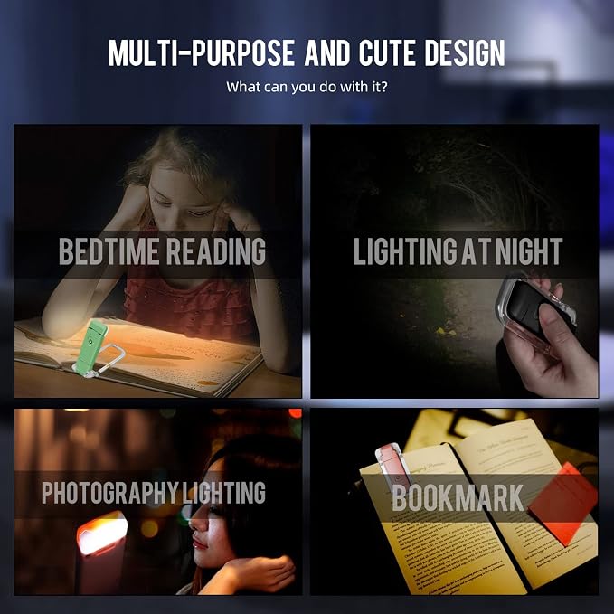 EGWASER Book Reading Light, Portable USB Rechargeable LED Clip on Book Lights - Image 4